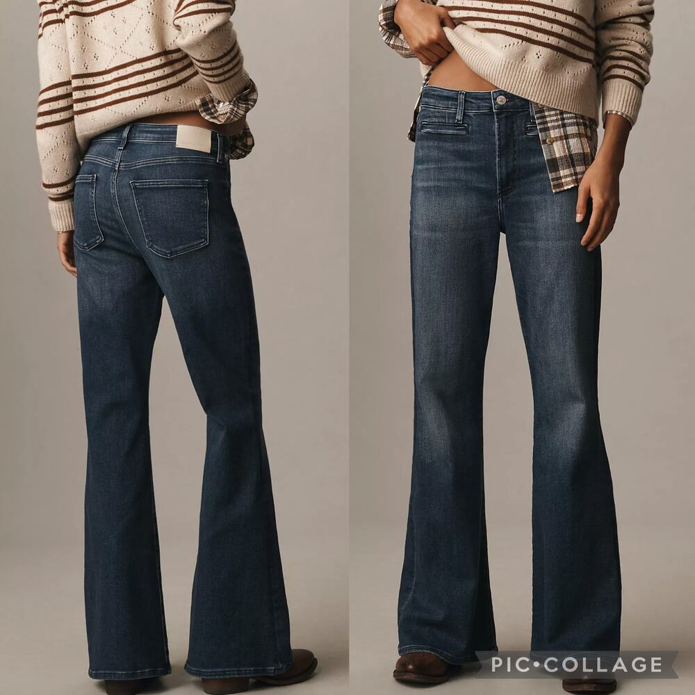 Anthropologie Citizens of Humanity Lilah Dark Wash Flare High Waisted Jeans 29 - Picture 2 of 10